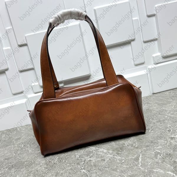 Underarm Bowling Luxury Bag Cowhide Leather Luxury Handbag High Quality Tote Bags Purses Designer Shoulder Bag Zipper Closure Briefcase Designer Crossbody Bag