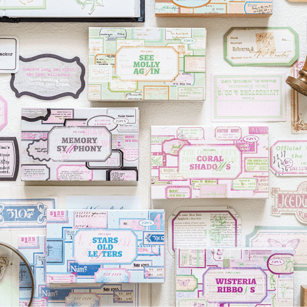 Retro Vintage Style Notepad Tags - Writeable Adhesive Sticker Sheets