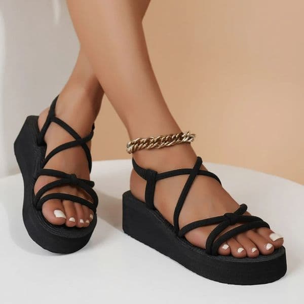 Womens Sandals Wedges Shoes Summer Soft EVA Sandals Elastic Back Strap Sandals Platform Lightweight Women Beach Shoes 250908BJ