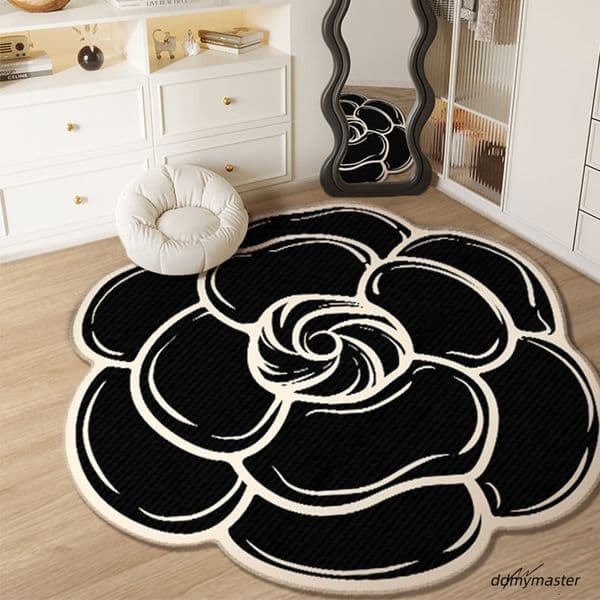 2026 New Irregular Soft Round Floor Mat Luxury Plush Carpet Non Slip Bedroom Bedside Rug Fashion Dressing Room Living Room Decor Foot Pad
