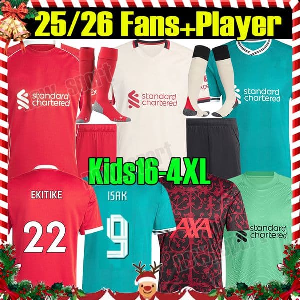 5XL 25/26 WIRTZ ISAK Soccer Jerseys EKITIKE KERKEZ GAKPO DIOGO J. SZOBOSZLAI 2025 2026 MAC ALLISTER RED Home Away Men Kids Kits socks sets football shirts