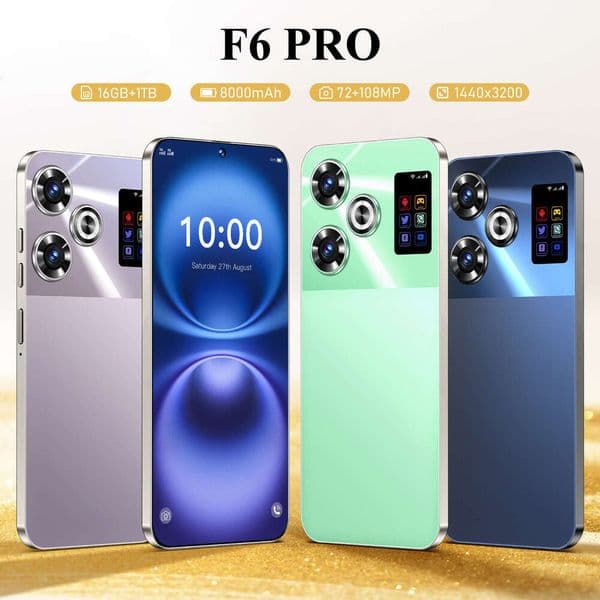 Wireless charging F6 Pro Max 5G smartphone LTE 64-bit octa-core 16GB+1TB Android OS Face ID 7.3inch mobile phone