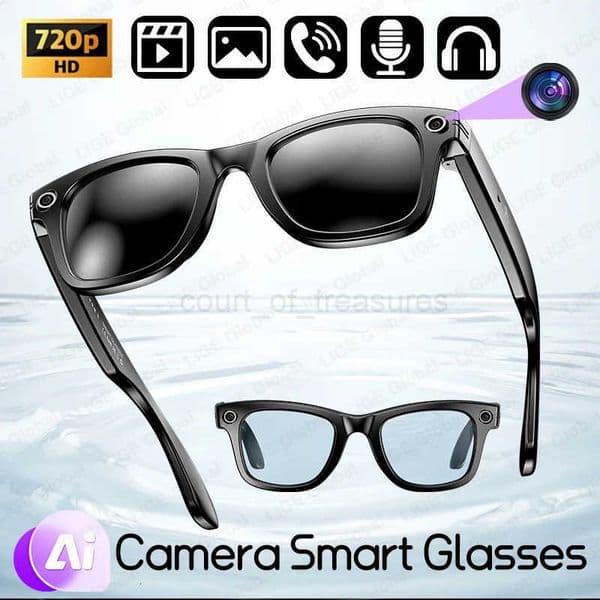 LIGE Camera Smart Sunglasses Video Recording AI Photo Recognition Eyeglasses Wireless BT Call Glasses Sports Headphones M250910