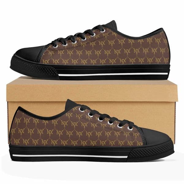 NXY Designer Monogram Dot Print Low Top Canvas Sneakers Rubber Sole White Trim Classic Casual Walking Shoes 250910
