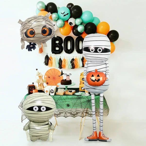 1/3 pcs mummy balloons, cute scary pumpkin, spider pattern, suitable for Halloween party, mummy, horror theme