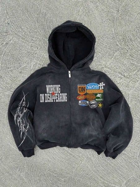 Hoodies Sweatshirts hiphop personty pattern print hoodie strtwear Harajuku jacket gothic casual zip up hoodies Men's Clothing