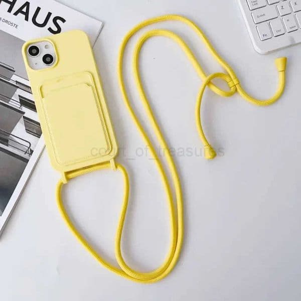 Crossboby Lanyard Rope Phone Case for IPhone 17 Air 16 15 14 Plus 13 12 11 Pro Max Silicone Card Package Fall Prevention Cover M250910
