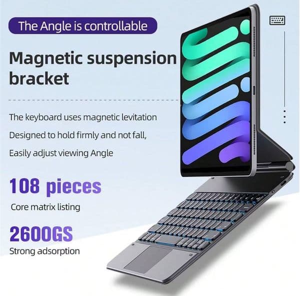 Magic For iPad 12.9 Pro 11 Air 5 4 10.9 Tablet pc Magnetic Backlight Smart MagSafe Keyboard Cover Bluetooth touch control Case ACV