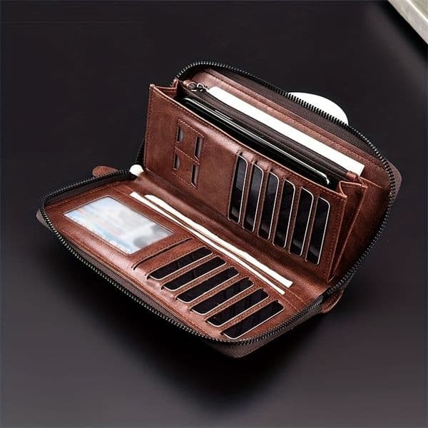 Mens Long Zipper Wallet High Quality Pu Leather Wallet For Men RFID Blocking Business Clutch Bag Credit Card Holder Purse Man250909wwBJ
