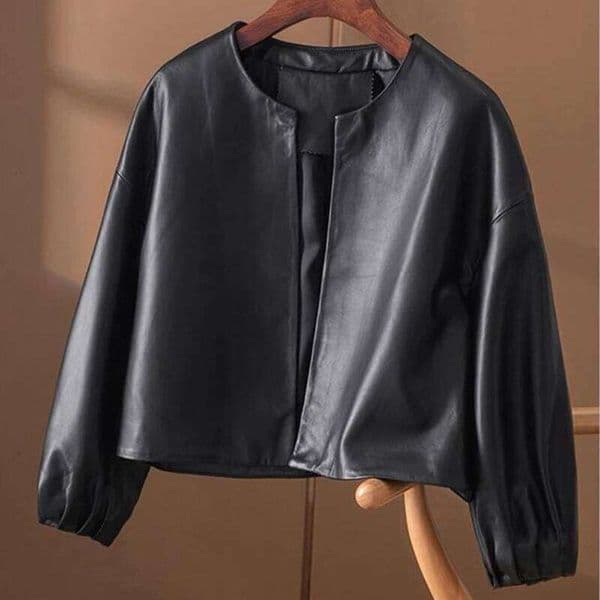 Designer Clothing 2025 High Quality PU Leather Jackets Spring Autumn Short Simple Coat Female Women Jacket Femme Luxury Bag