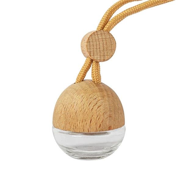 Wholesale 6ml Car Perfume Bottle with Wooden Cap Essential Oil Aromatherapy Fragrance Pendant Glass Bottles