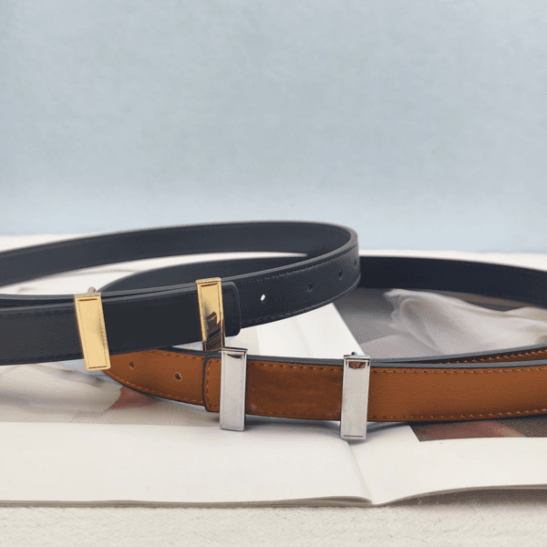 Designer ladies women fashion buckle double side leather width high quality woman belt
