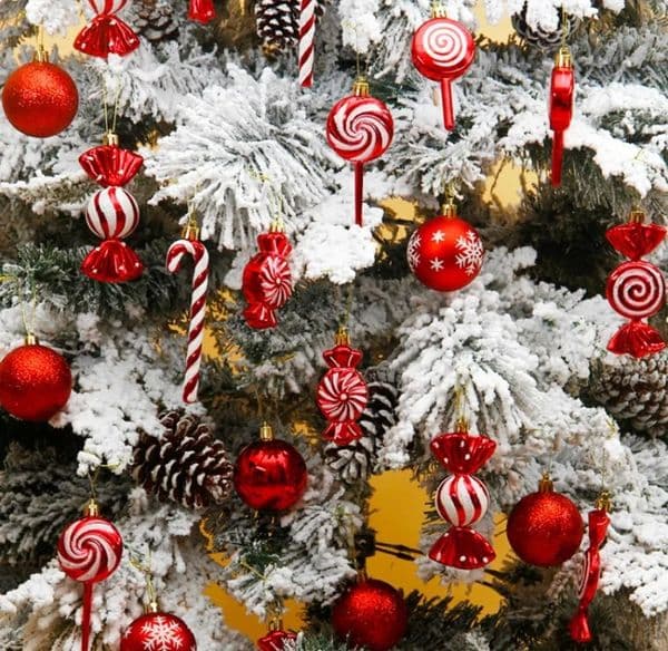 36-Piece Christmas Ball Candy Cane Painted Christmas Tree Decoration Christmas Tree Ornament Set Multiple Colors Available Z 9.5-5