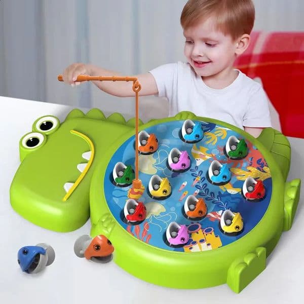 Dinosaur Simple Magnetic Fishing Toys Play Rod Game Toys Child Baby Montessori with Rod Kids Educational Rotating Gift Boy Girls 250910BJ