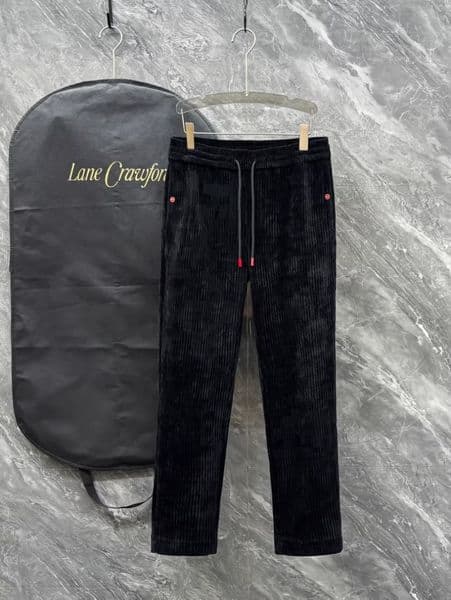 Designer Mens Pants kiton Old Money Men Black Corduroy Pants K1289