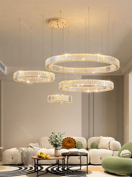 Luxury Crystal LED Pendant Lights Home Villa Living Room Dimmable Lighting Lustre Decoration Ceiling Chandelier Lamps Fixtures