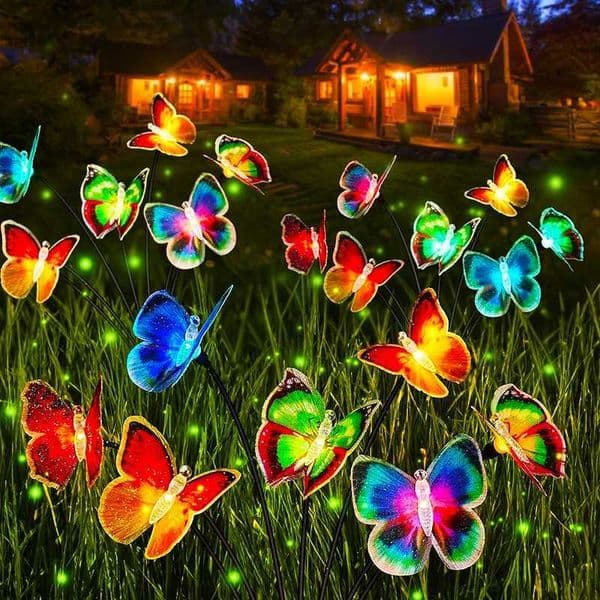 Solar Lights Outdoor Waterproof Garden Decor 6LED Butterfly Pathway Lights For Patio Yard Lawn Decor Lamp Z250911