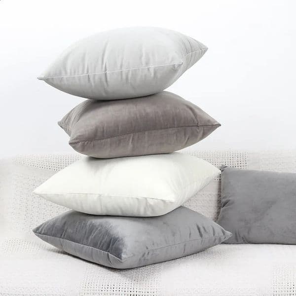 Gray Cushion Cover Soft Velvet Skinfriendly Pillowcase Living Room Decoration Modern Sofa Throw Pillow Cover Funda Cojin Hogar 250909
