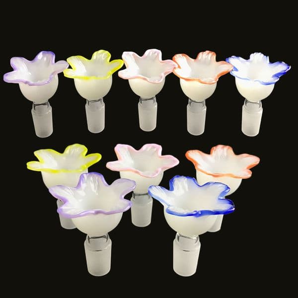 Goodsstore colorful Glass Flower Bong Bowl 14mm 18mm Male Colorful Thick Heady Glass Bowls for Water Bongs Smoking