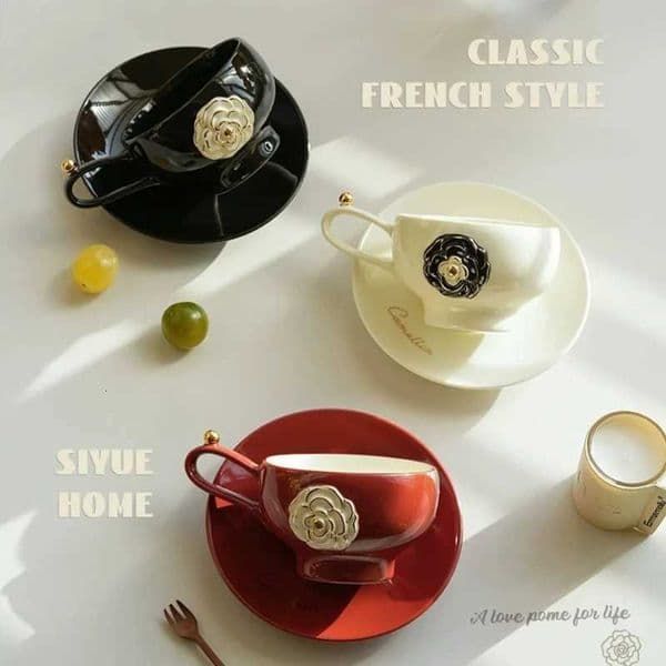 Luxurious 280ml Porcelain Mug With Saucer SetCeramic Coffee CupAfternoon Tea DrinkwareCups For MilkBeerWaterKitchen Accessories Y251111