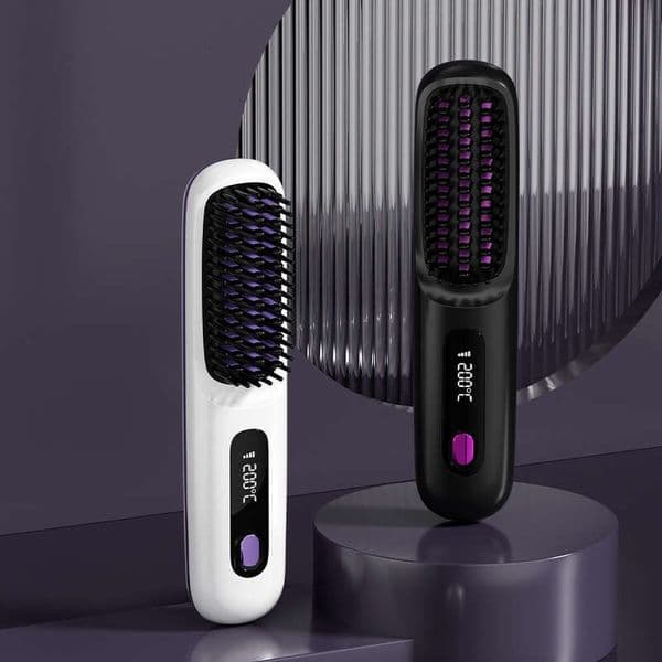 Multiple Wireless Negative Ion Rechargeable Ceramic Electric Hair Straightener Brush Curling Straightening Dual-use