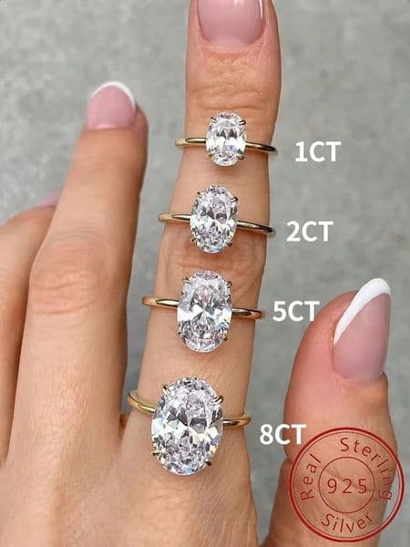 925 Sterling Silver y 18CT Zircon Gorgeous Oval Stone Ring For Women Engagement Wedding High Quality Fine Jewelry 250909BJ
