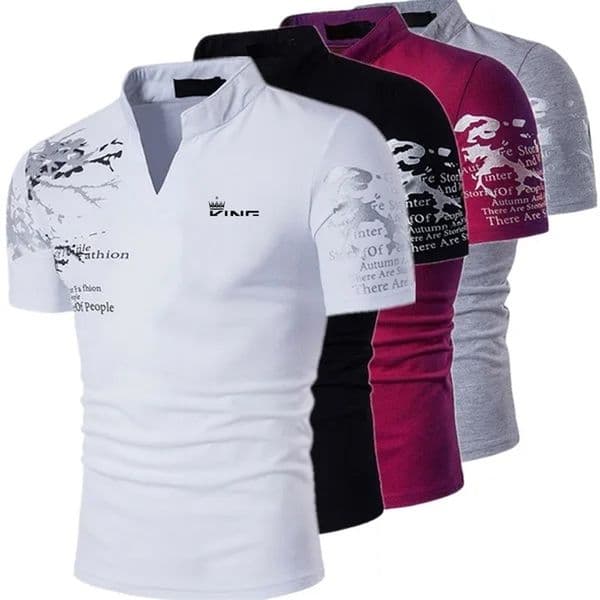 Mens Polo Shirt Golf Shirt Graphic Prints V Neck Outdoor Street Short Sleeves Print Clothing Sports Fashion Streetwear 250910