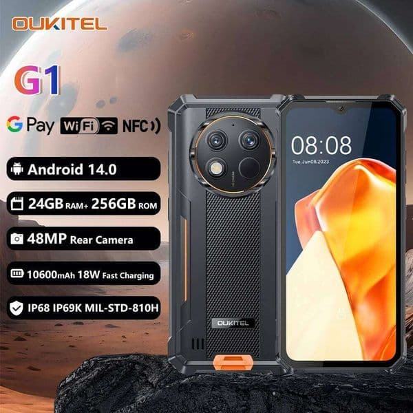 Oukitel G1 Red smartphone HD 10600mAh GB Android MP Camera cell phone