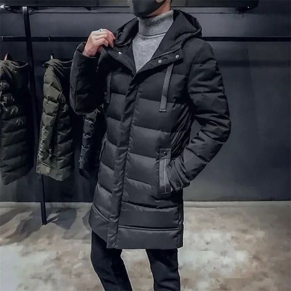 8xl Winter Long Parka Mens Fashion Classic Solid Color Thick Warm Padded Jacket Men Outdoor Snow Clothing Windproof Hooded Coat y250911BANJIA