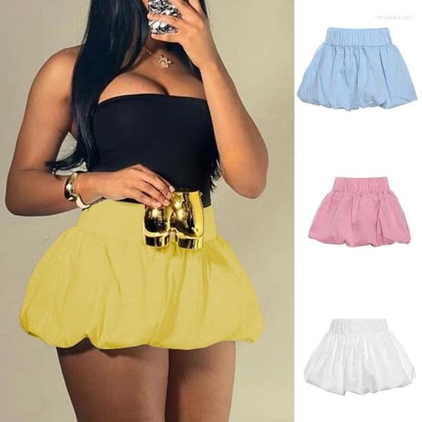 Skirts Women Puffy Short Skirt Summer Bubble Cute Aline Balloon High Waist Mini Pleated Fashion Streetwear Y2k Outfit