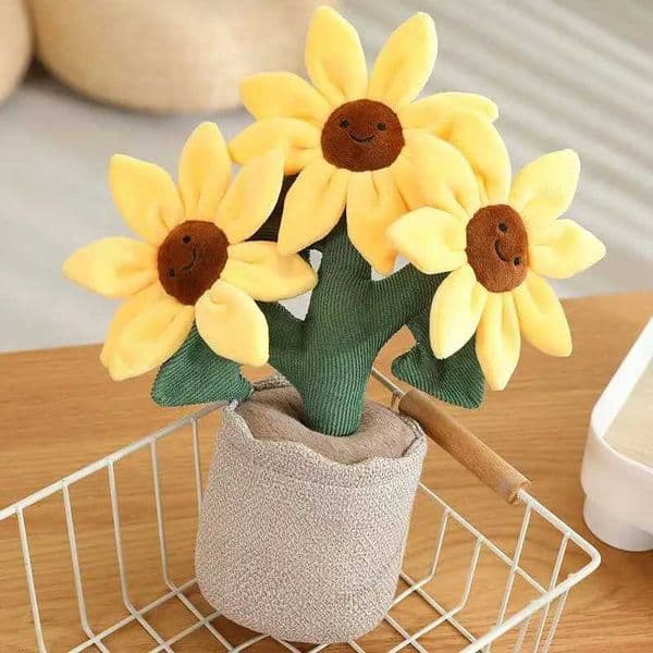 32cm Simulated Smiling Sunflower Doll Stuffed Plush Toy Handmade Doll Cartoon Anime Cute Pillow Childrens Gift Fun Doll Z250912