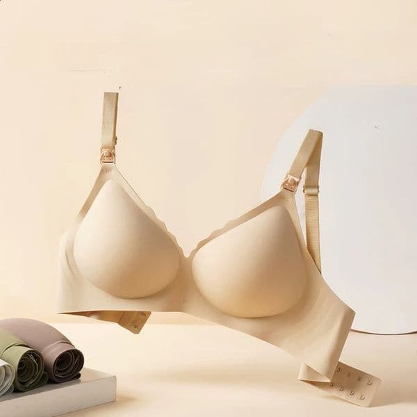Front Open Nursing Bra Maternity Jelly Gel Laser Cutting Seamless Underwear Ultra Thin Breastfeeding Bra For Pregnant Women250912BJ