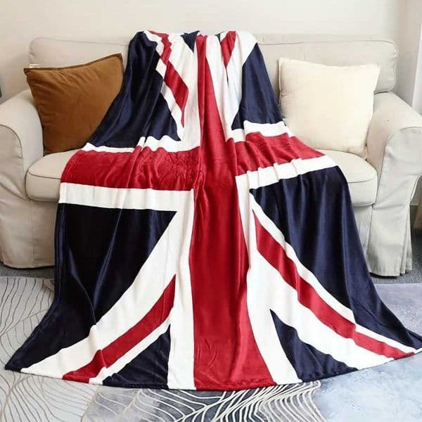 1 British Flag Printed Blanket Super Soft Flannel Double Bed Sofa Chair Autumnwinter Camping Living Room Desk GiftXJ250912