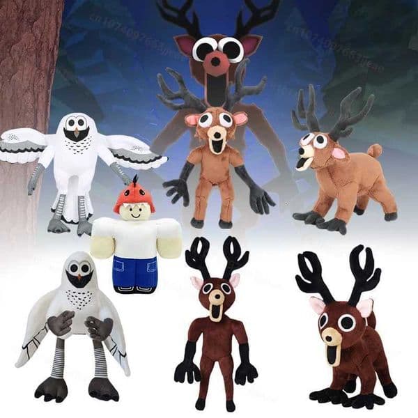 2026 New 2026 New 99 Nights In The Forest Plush Game Merchandise Brown Stand And Sit Elk Deer White Owl Stuffed Doll Pillow For Kid Gifts Z250912 Toys
