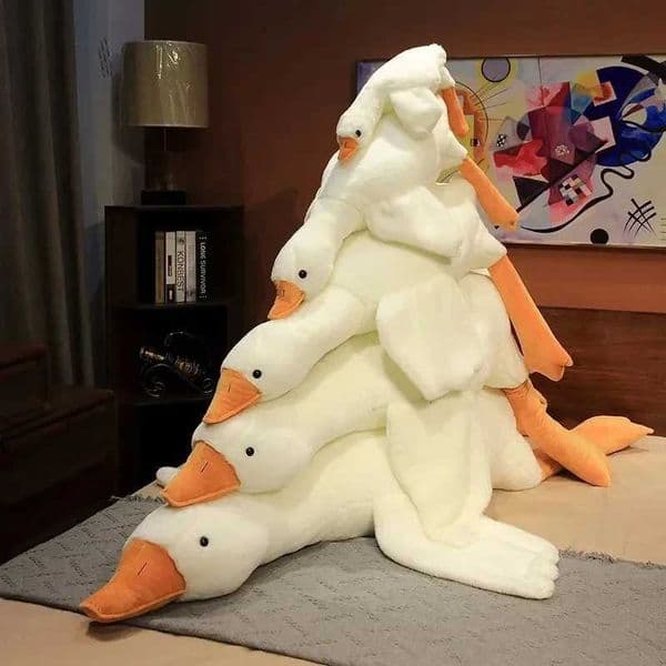 Game And Toy 50190Cm Cute Big White Goose Plush Toys Kawaii Huge Duck Sleep stuff animal Pillow Cushion Soft Stuffed Animal Doll Birthday Gift For Kids Free S