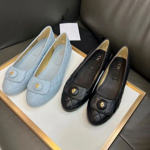 Designer shoes ballet flat quilted leather bow round toe womens formal dress Round Toe Dance Footwear Q250925