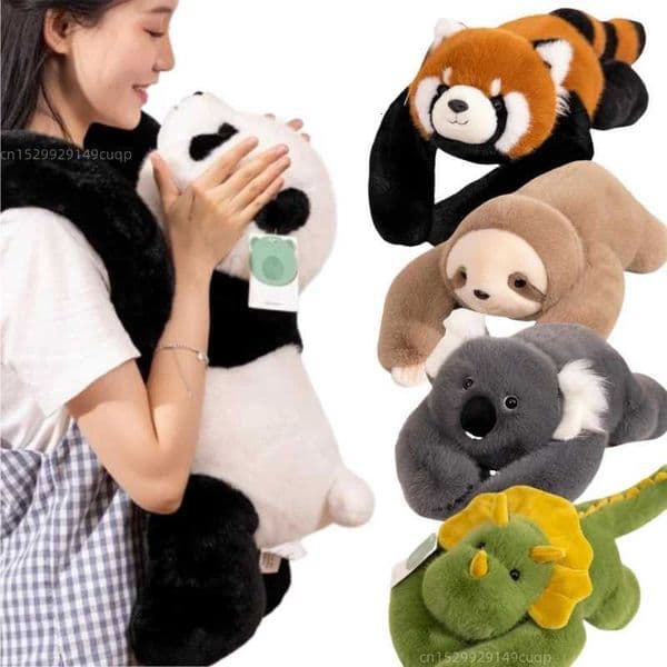 65cm Kawaii High Quality Forest Animal Plush Doll Pillow Soft Longarm Raccoon Dinosaur Sloth Panda Koala Plush Toy Home Decor Z250912