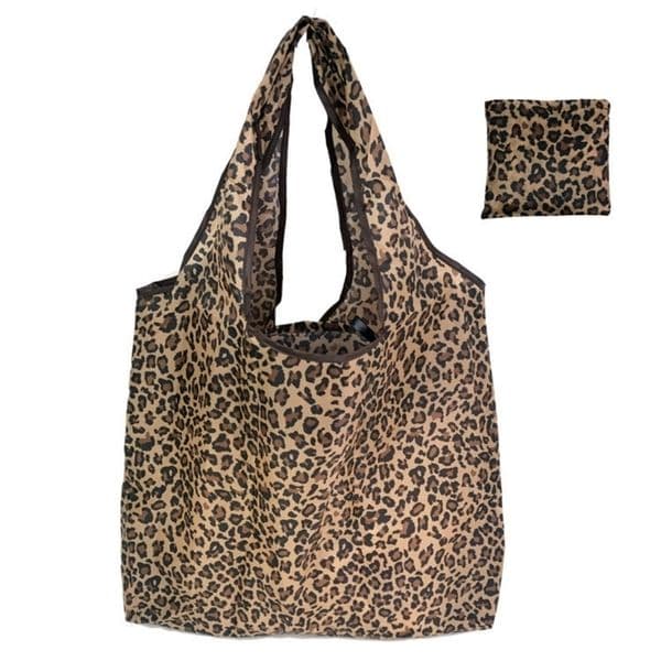 Large Capacity Leopard Print Hand Shopping Bag Womens Daily Folding Handbag 250911BJ