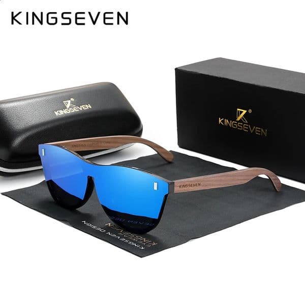 KINGSEVEN Exclusive n Vintage Mens Glasses Walnut Wooden Sunglasses UV400 Protection Fashion Square Sun glasses Women 5510 250912BJ