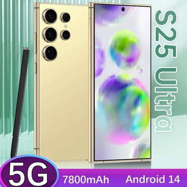 New S25 Ultra 7.3Hd Global Edition 2025 HOT Original Smart Dual Card 7800Mah Battery Android 14 Facial Recognition Function