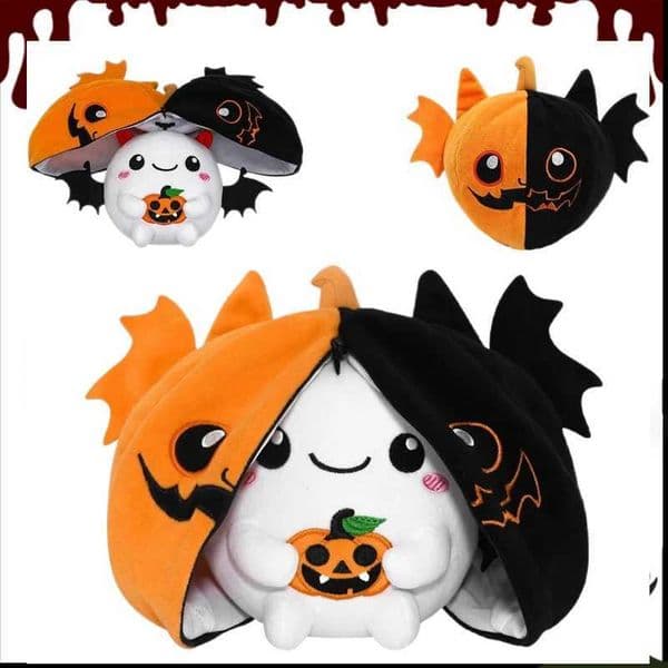 New Cute Halloween Pumpkin Bat Plush Toy 2in1 Kawaii BatPumpkin Hybrid Plushie Kids Home Decor Boys or Girls Halloween Gifts X250913