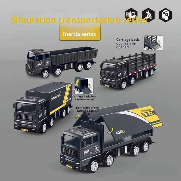 1pc childrens game car simulation transport truck container childrens inertial vehicle model education toy gift combination W250913