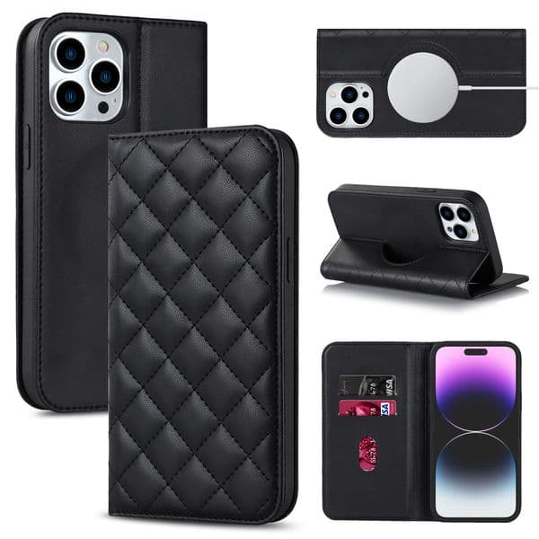 Leather Flip Wallet Protective Case For iPhone 15 14 Plus 13 12 Pro Max Cellphone Cover Cases With Card Slot Holder Shockproof Accessories