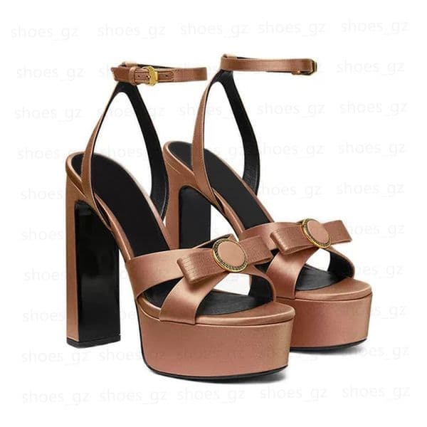 Top quality women's Platform sandals Buckle strap chunky block heels Luxury designer ankle wrap heels fashion Dress Party wedding shoes With box size 35-42