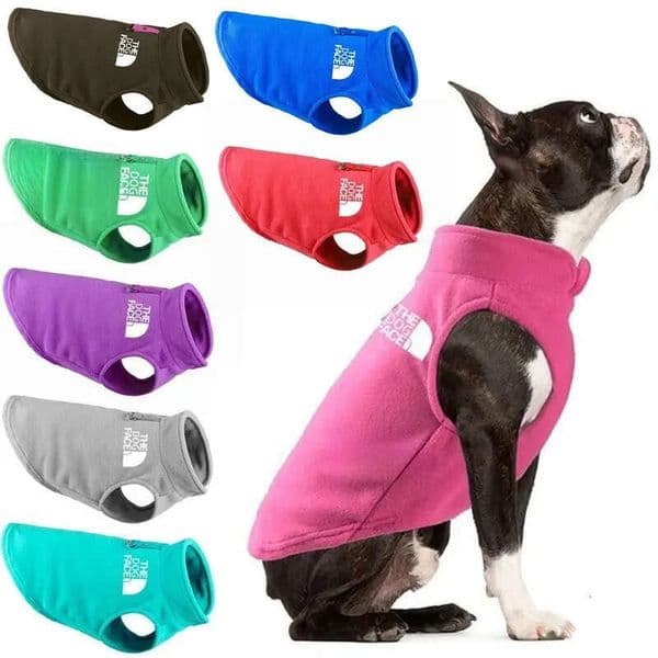 Soft Warm Vest, Designer Apparel The Dog Face Pet Winter Coats for Small Medium Dogs Puppy Pullover Fleece Jacket with Leash Ring Blue XL A469 Free shipping