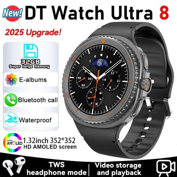 New DT Classic Men AMOLED HD Screen Fiess BT Call NFC GPS Compass Waterproof Smart Watch Ultra Women
