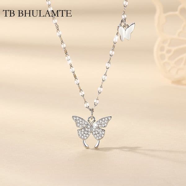 TB BHULAMTE Accessories 999 Pure Silver Designer Pendant Necklace For Women's Luxury Fashion Style Silver Necklace Multifunctional Jewelry High-end Korean Style