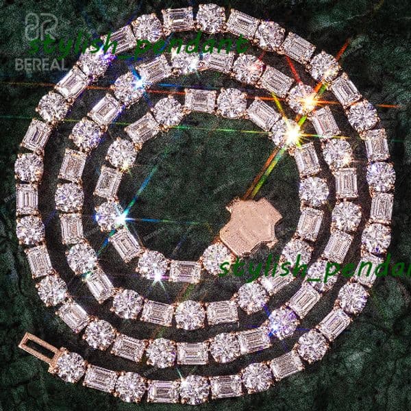 Pass Diamond Tester Vvs Moissanite Tennis Chain Factory Outlet Yellow Gold 925 Silver Tennis Chain Necklace Fine Women Jewelry