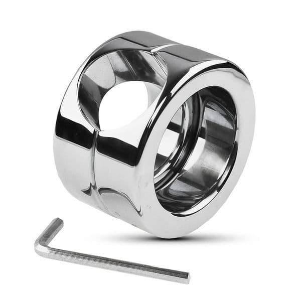 Metal Heavy Cockring Clamp Male Chastity Training Device Steel Cock Ring Bondage Scrotum Stretcher Lock Sperm Sex Toys