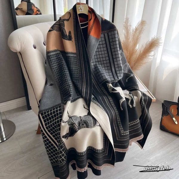 Autumn Winter Women Pashmina Shawls And Wraps Cashmere Blanket Warm Thick Stoles For Ladies Outdoor Scarf 2024 New Print G250818 ddmyFeb